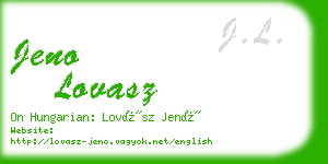 jeno lovasz business card